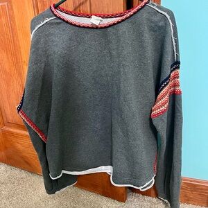 natural life Knit Trim Sweatshirt - Charcoal // Size: L/XL